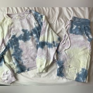 American eagle matching tie dye sweat set, size S